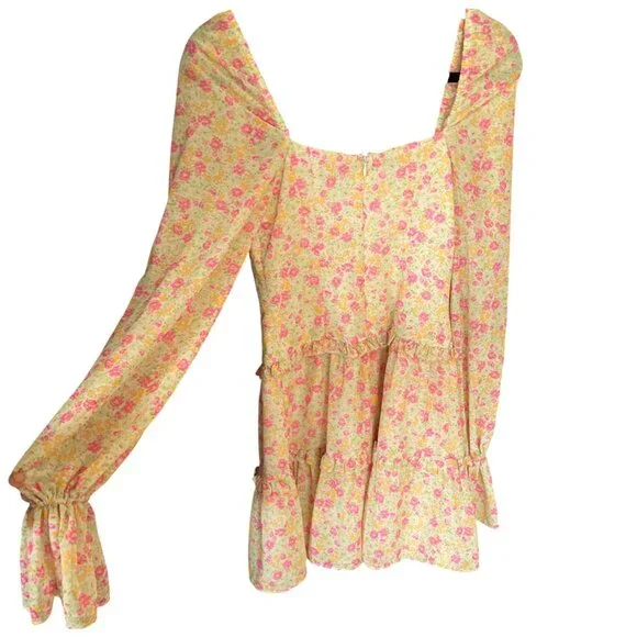 MAJORELLE Apple Mini Dress in Pink Lemonade Floral Flirty SZ XXS Coquette Fairy - Picture 5 of 11